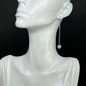 Delicate Blue Bead Drop Earrings